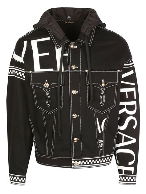 versace sport jacke|Versace black denim jacket.